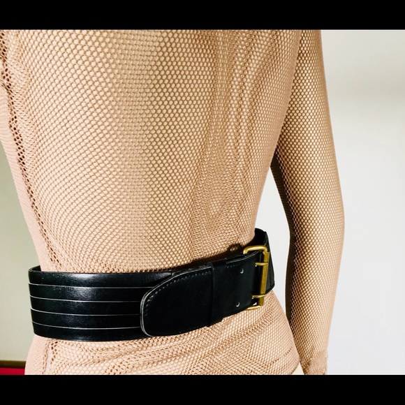Azzedine Alaia black quilted leather belt main image 6